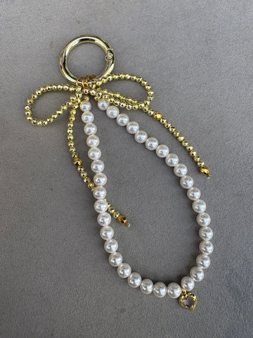 Pearl&Gold Bow Charm