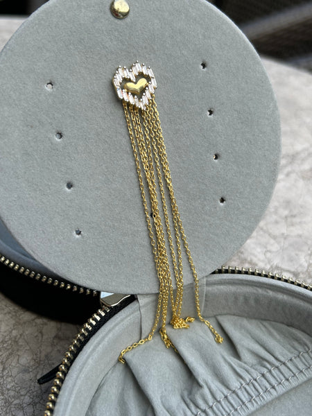 Tekli Heart Chains Küpe