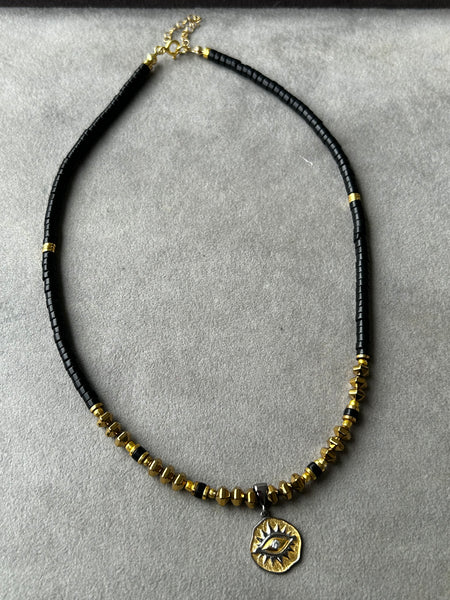 Gold & Black Eye Kolye