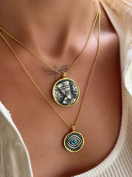 Gold Oksit Nefertiti Kolye