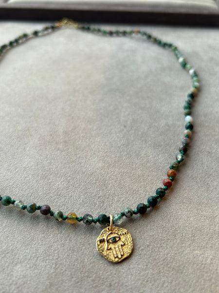 Doğal Taş Hamsa Kolye
