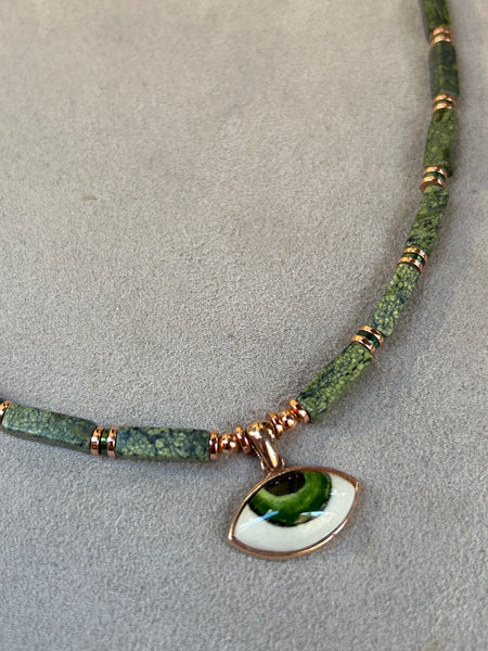 Ceramic Green Eye Kolye