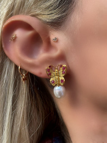 Pearly Butterfly Küpe