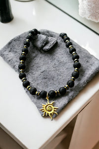Black Lava Sun Kolye