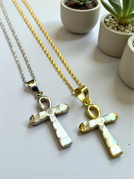 Sedefli Ankh Kolye