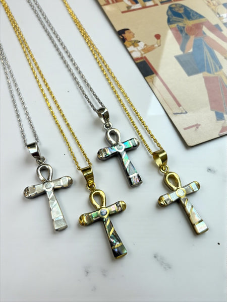 Sedefli Ankh Kolye