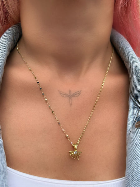 Mini Gold Rays Kolye