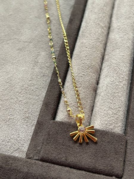 Mini Gold Rays Kolye