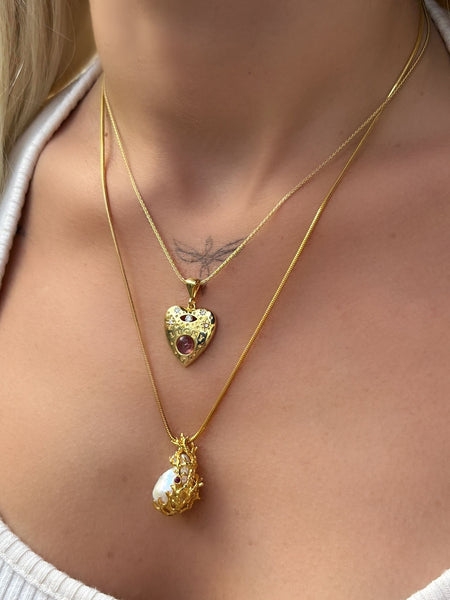 Pearly Coral Kolye