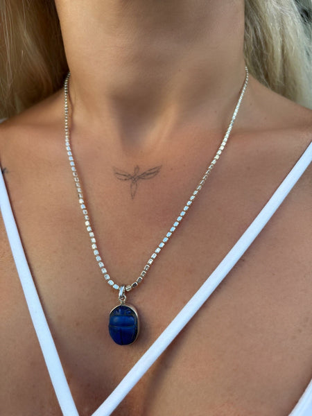 Lapis Scarab Kolye