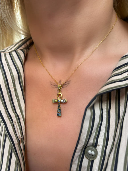 Sedefli Ankh Kolye