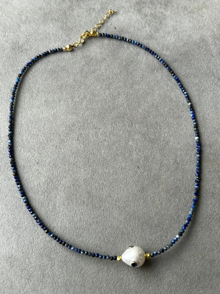 Blue Dot Pearl Kolye