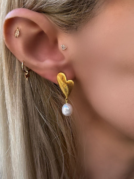 Pearl & Heart Küpe