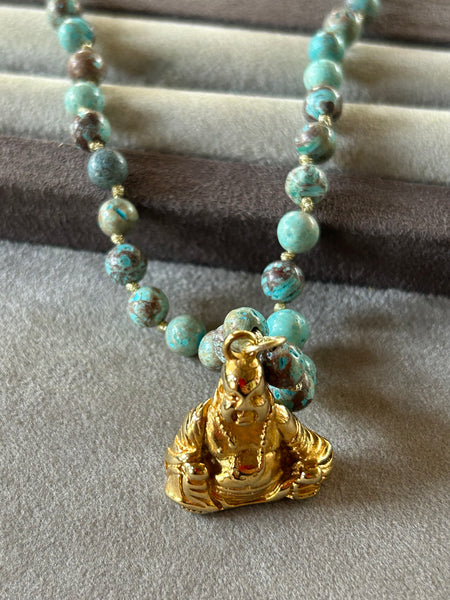Turkuaz Buddha Kolye