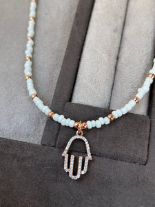 White Hamsa Kolye