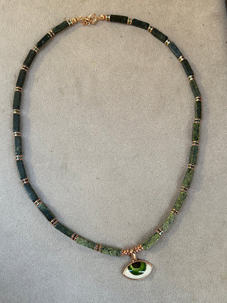 Ceramic Green Eye Kolye