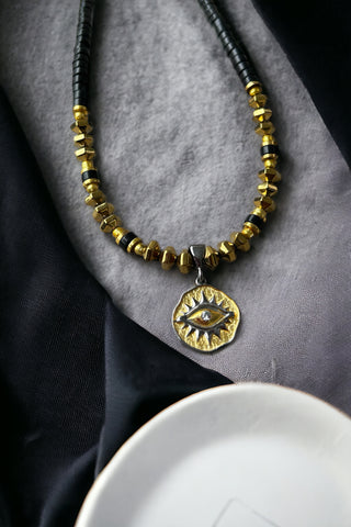 Gold & Black Eye Kolye