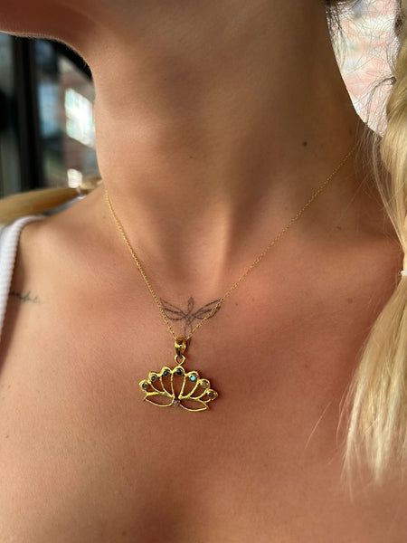Sedefli Lotus Kolye