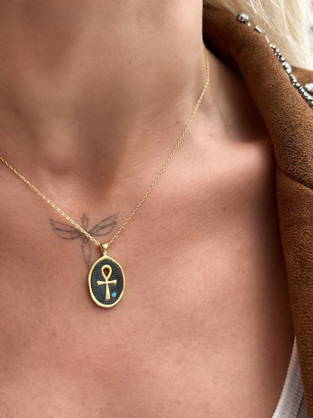 Mini Plaka Ankh Kolye
