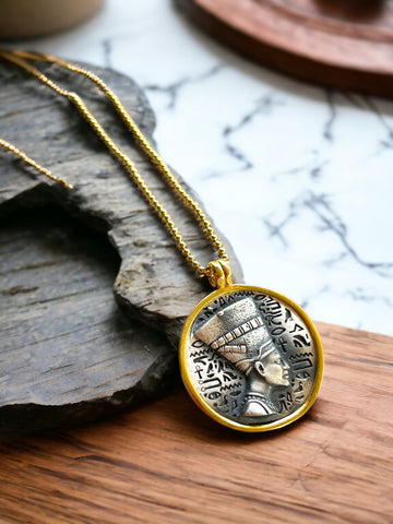 Gold Oksit Nefertiti Kolye