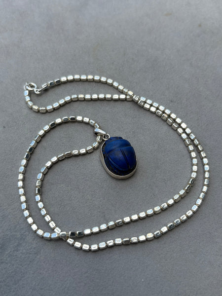 Lapis Scarab Kolye