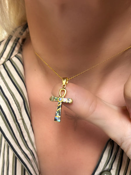 Sedefli Ankh Kolye