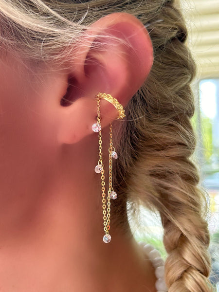 Drops Chain Kıkırdak Küpe