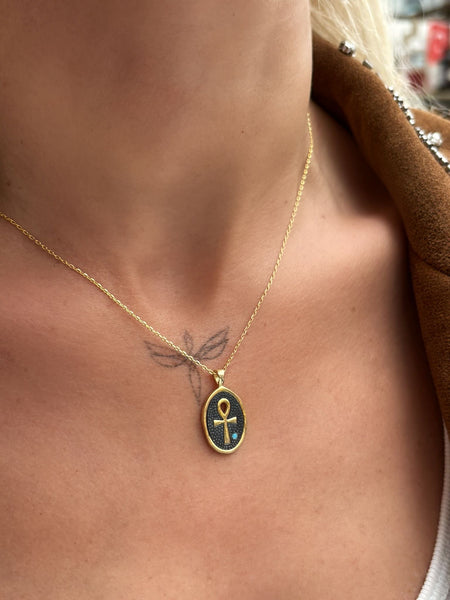 Mini Plaka Ankh Kolye