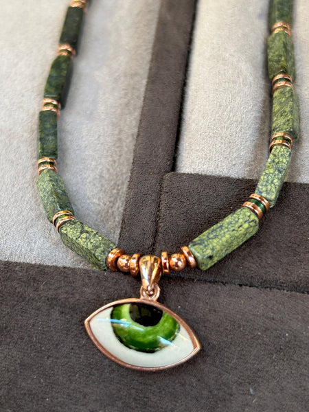 Ceramic Green Eye Kolye
