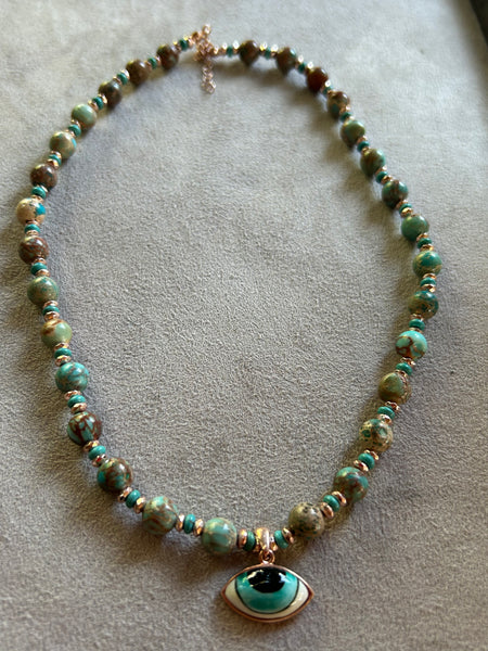 Indian Turquoise Eye kolye