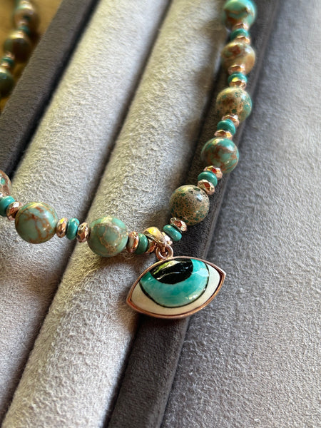 Indian Turquoise Eye kolye