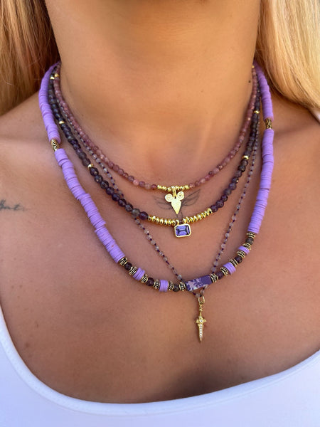 Purple Stone Kolye