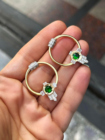 Emerald Hoop Küpe