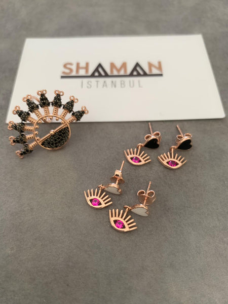 Mini Kalpli Göz Küpe