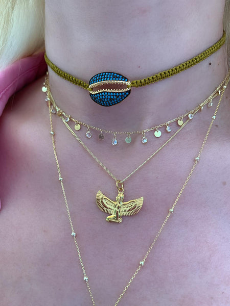 Zirkon Taşlı Kabuk Choker