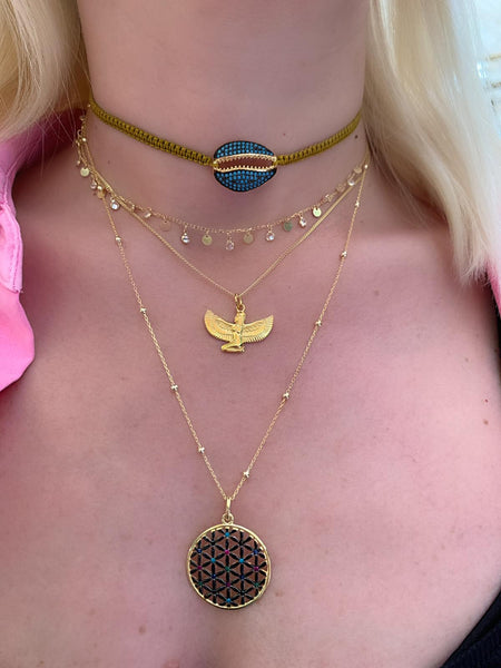 Zirkon Taşlı Kabuk Choker