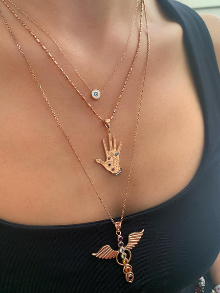 Hermes’in Asası Caduceus Kolye
