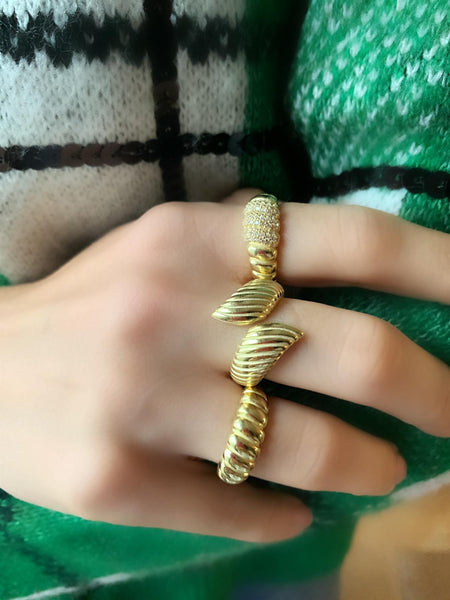 Vintage Taşlı Burgu Yüzük