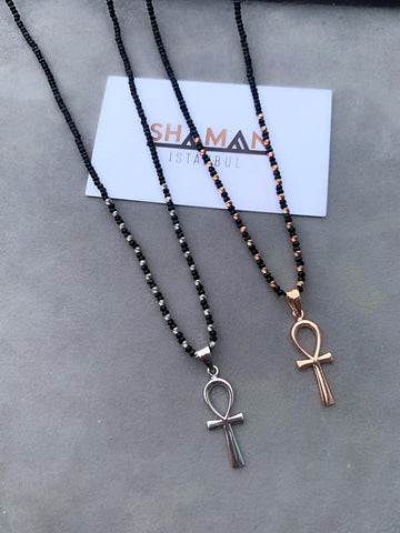 Hematit Ankh Kolye