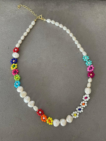 Ibiza Floral Pearl Kolye