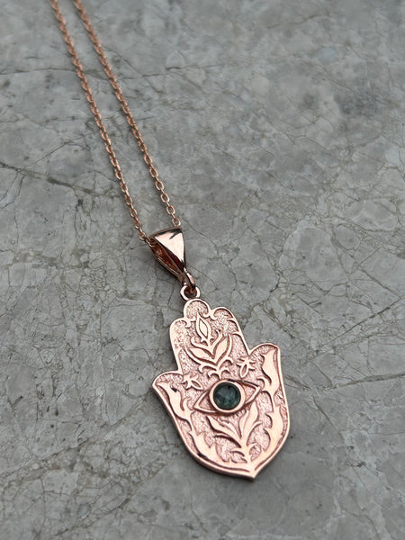 Turmalin Hamsa Kolye
