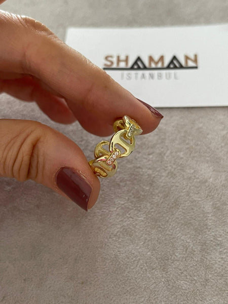 Button Chain Yüzük