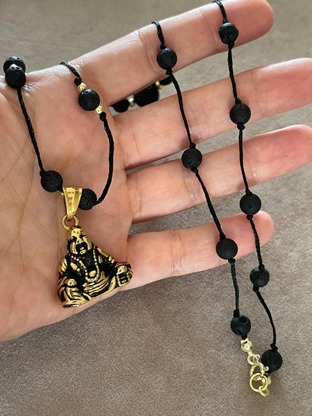 Gold Black Buddha Kolye