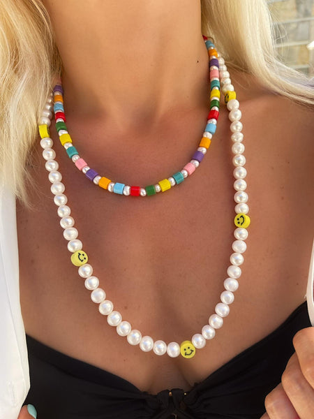 Ibiza Pearly Smiley Kolye