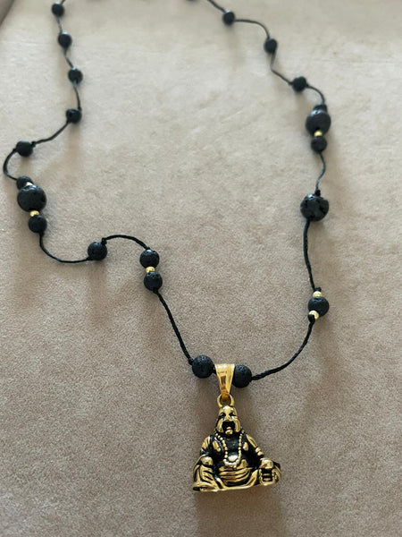 Gold Black Buddha Kolye