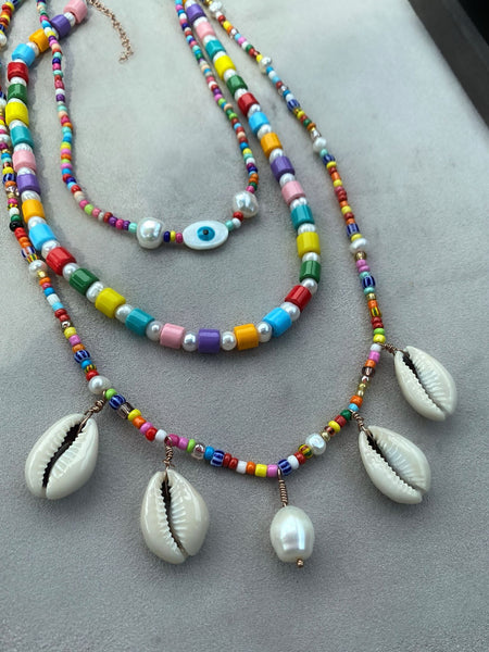 Ibiza Rainbow Shell Kolye