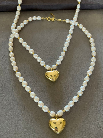 Pearly Bubble Heart Kolye