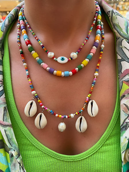 Ibiza Rainbow Shell Kolye