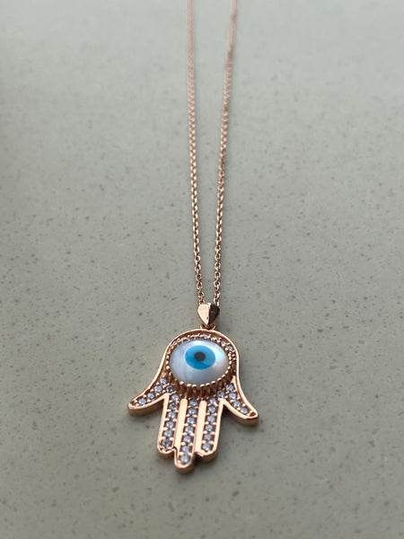 Sedefli Hamsa Kolye