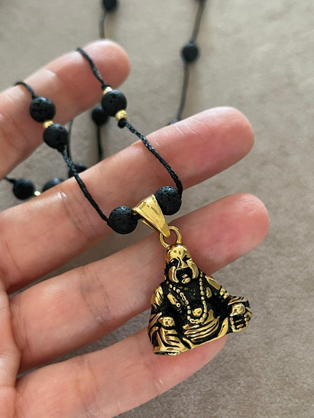 Gold Black Buddha Kolye